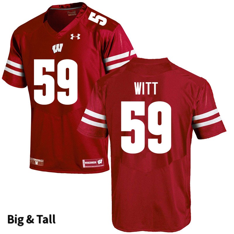Wisconsin Badgers Men's #59 Aaron Witt NCAA Under Armour Authentic Red Big & Tall College Stitched Football Jersey XX40G51DU